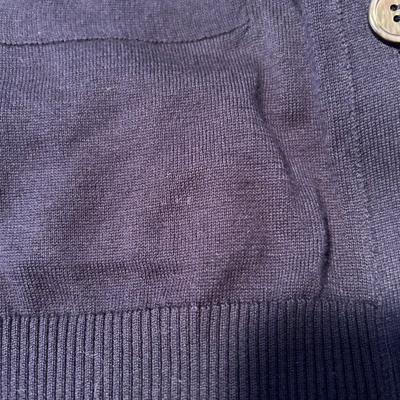 Women Sacai Navy Multicolor World Map Mixed Media Knit V-Neck Cardigan Sweater L - Picture 11 of 11